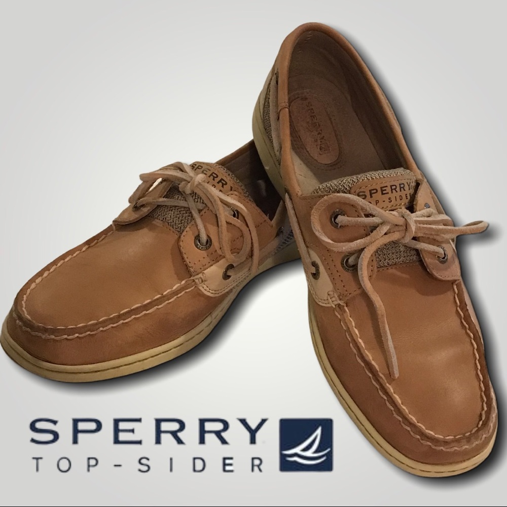 VGUC Sperry Topsiders Tan Leather Deck Shoes 9M